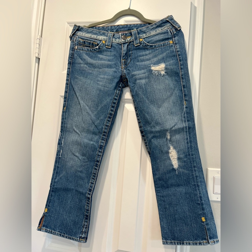 True Religion Women’s Distressed Blue Jeans